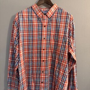 Izod orange and blue plaid shirt 